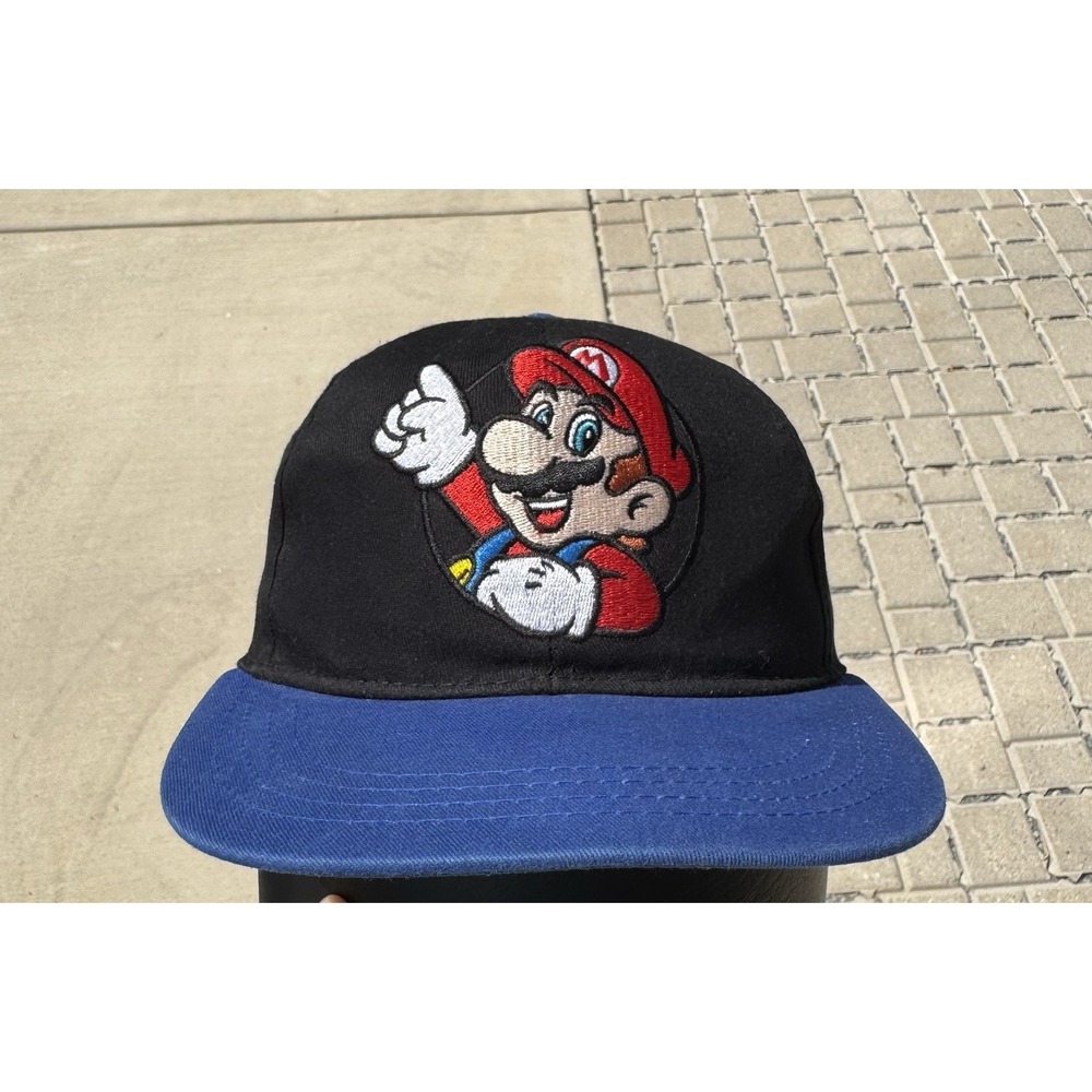 Super Mario Bros Baseball Cap Mens Red Blue Adjustable Embroidered Snapback Hat